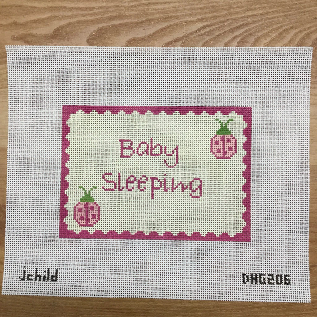 Ladybug Baby Sleeping Canvas - KC Needlepoint