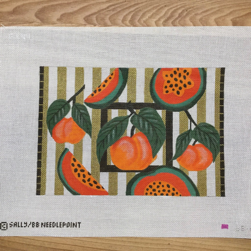 Peach and Papaya Canvas - KC Needlepoint