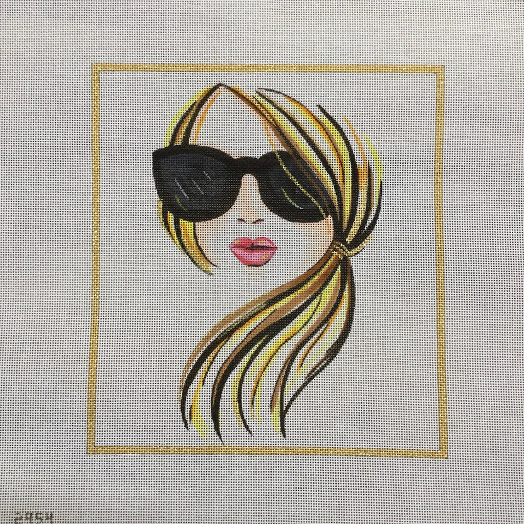 Blonde Silhouette Canvas - KC Needlepoint