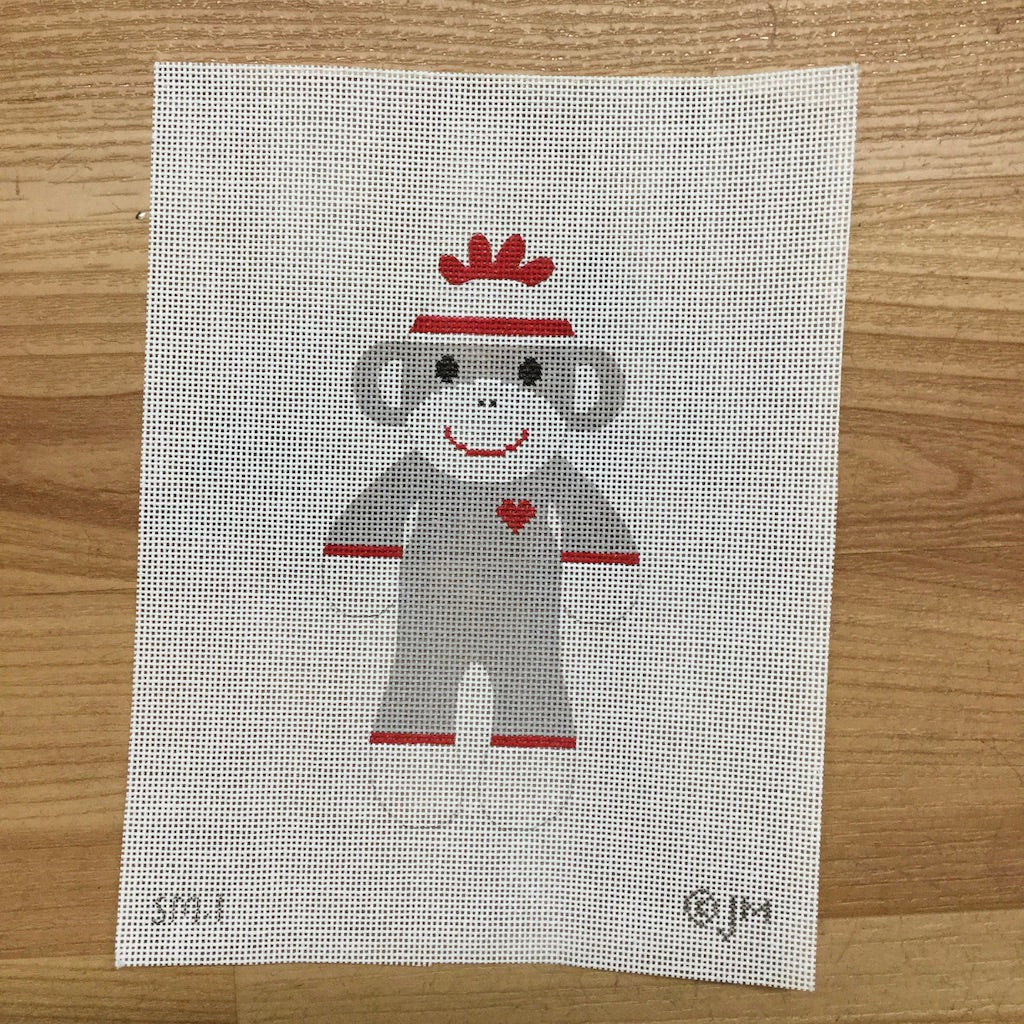 Original Sock Monkey Canvas - KC Needlepoint