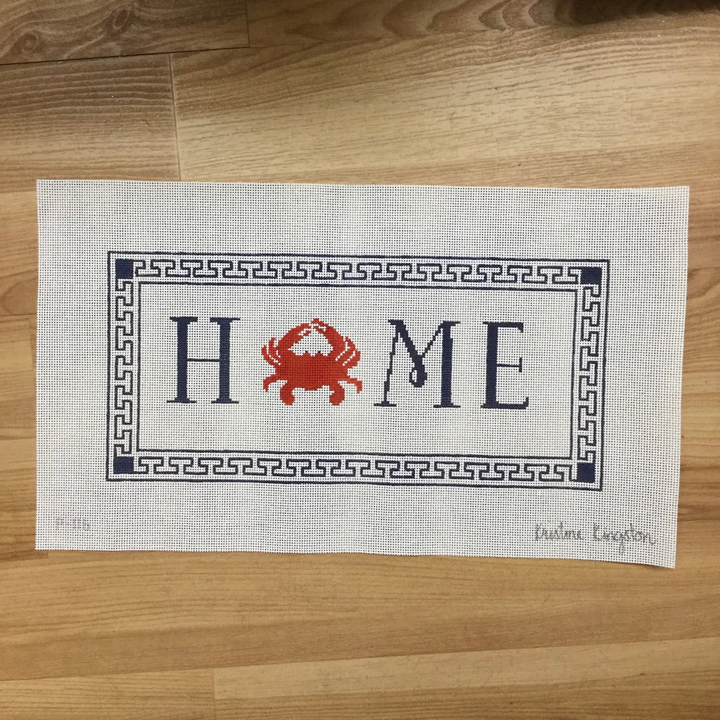 Home Crab Pillow Canvas - KC Needlepoint
