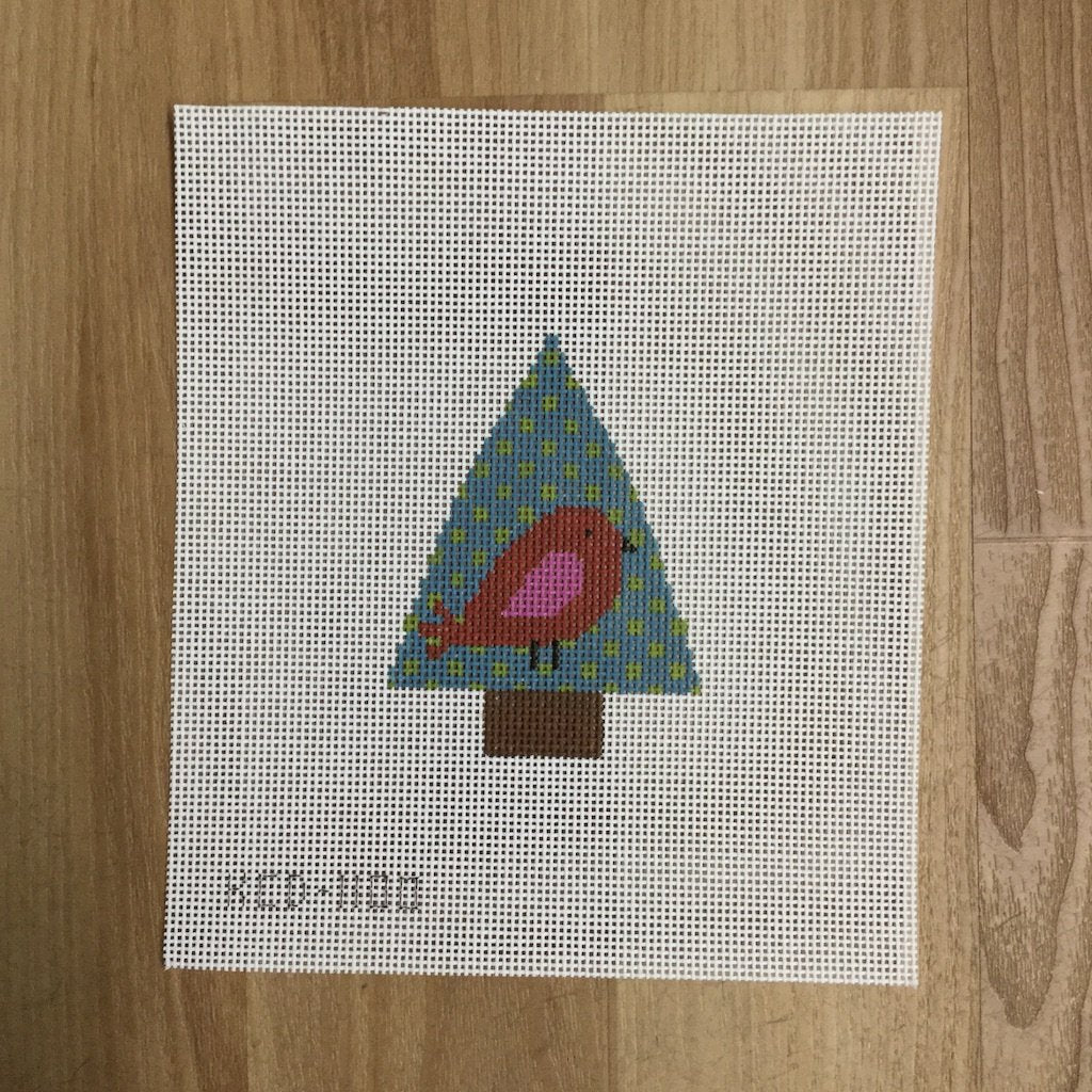 Tree with Red Bird - KC Needlepoint