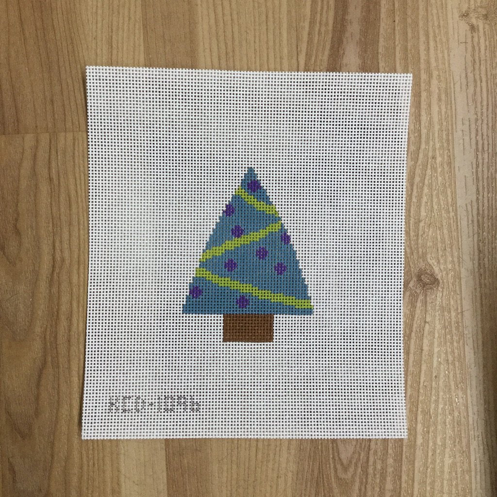 Tree with Purple Ornaments - KC Needlepoint