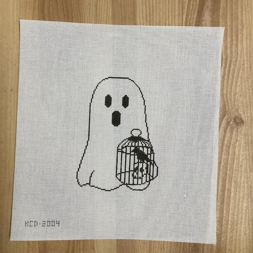 Jimmy with the Birdcage Ghost - KC Needlepoint