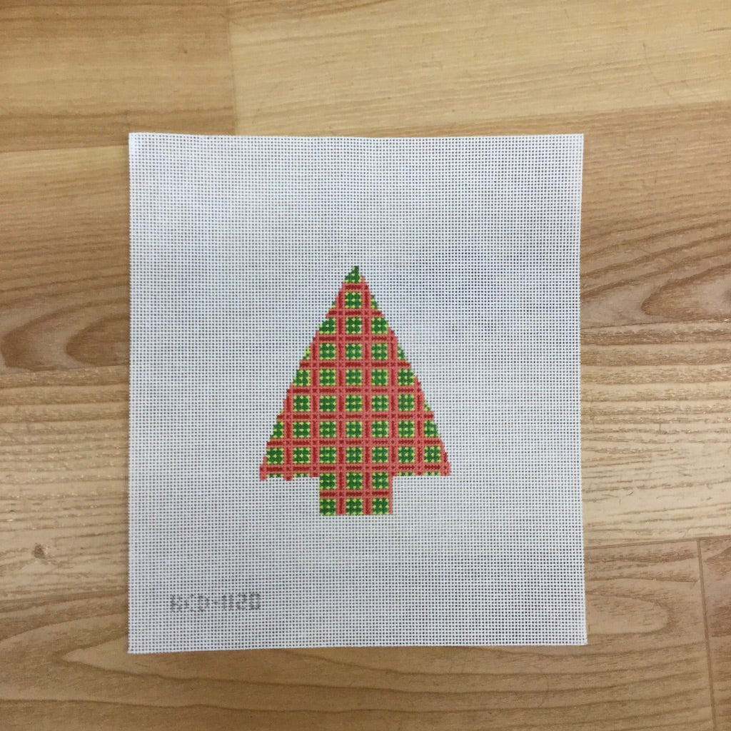 Tree with Pink and Green Squares - KC Needlepoint