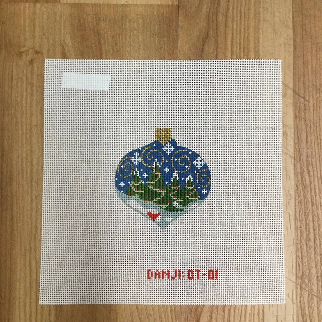 Christmas Trees Ornament Canvas - KC Needlepoint