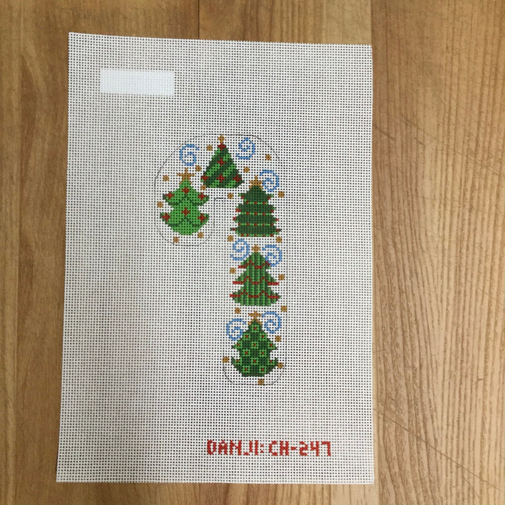Christmas Trees Candy Cane Canvas - KC Needlepoint