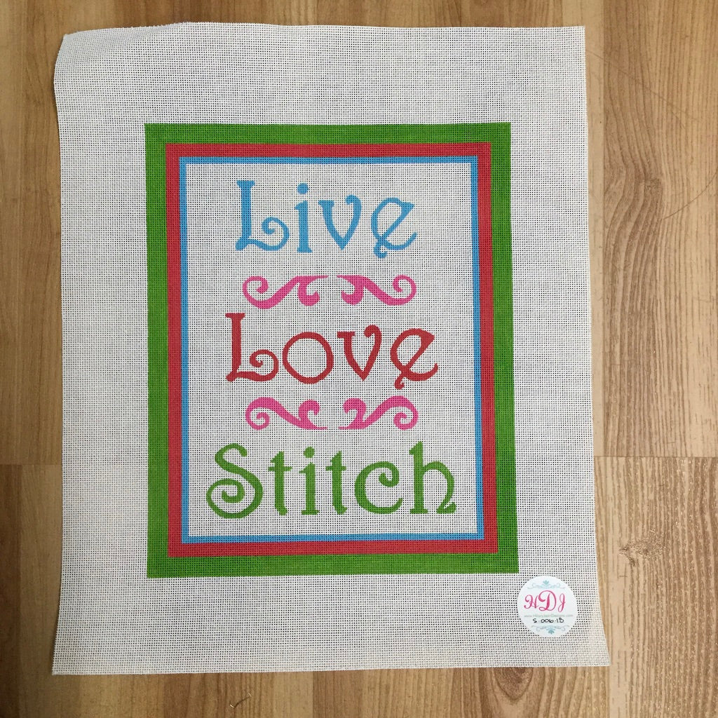 Live Love Stitch Canvas - KC Needlepoint
