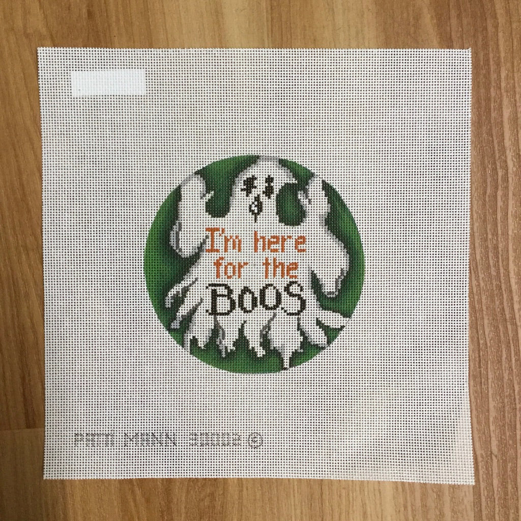 I'm Here for the Boos Round Canvas - KC Needlepoint