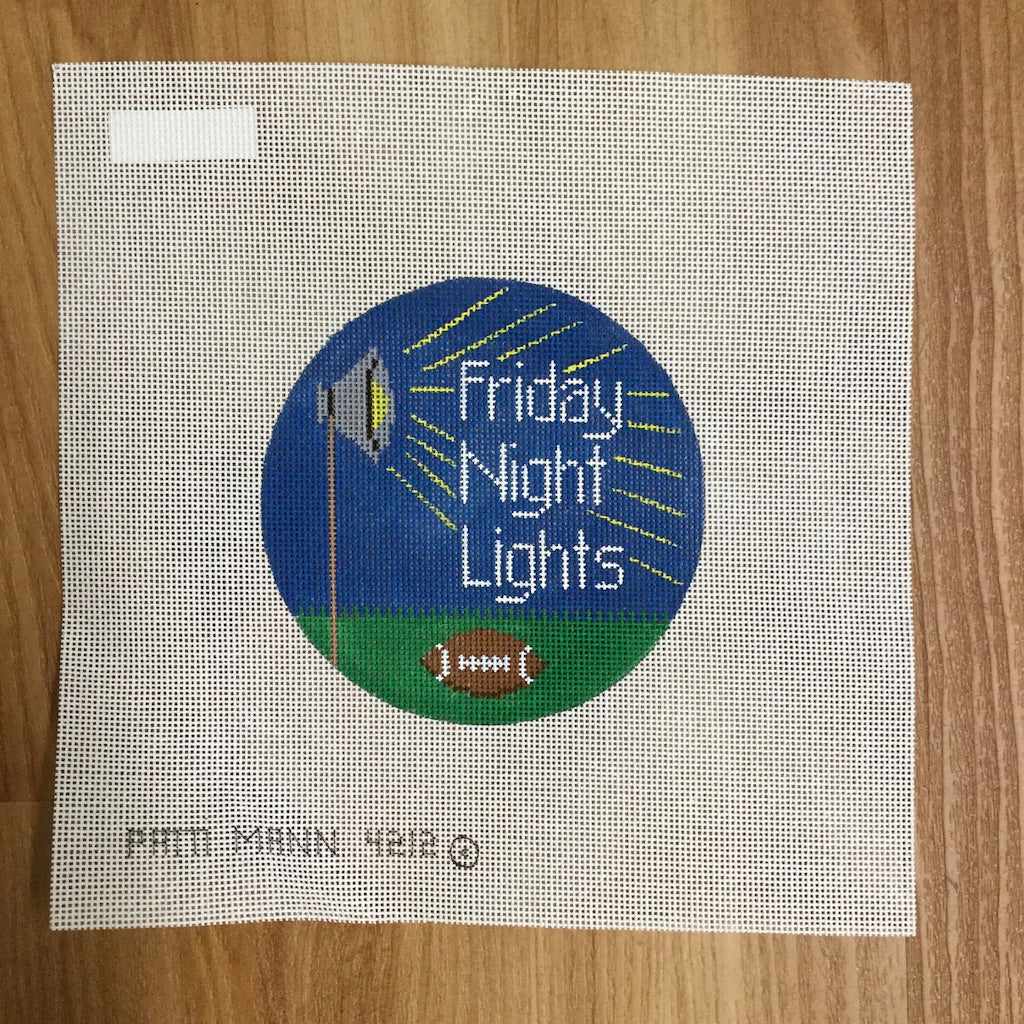 Friday Night Lights Round Canvas - KC Needlepoint