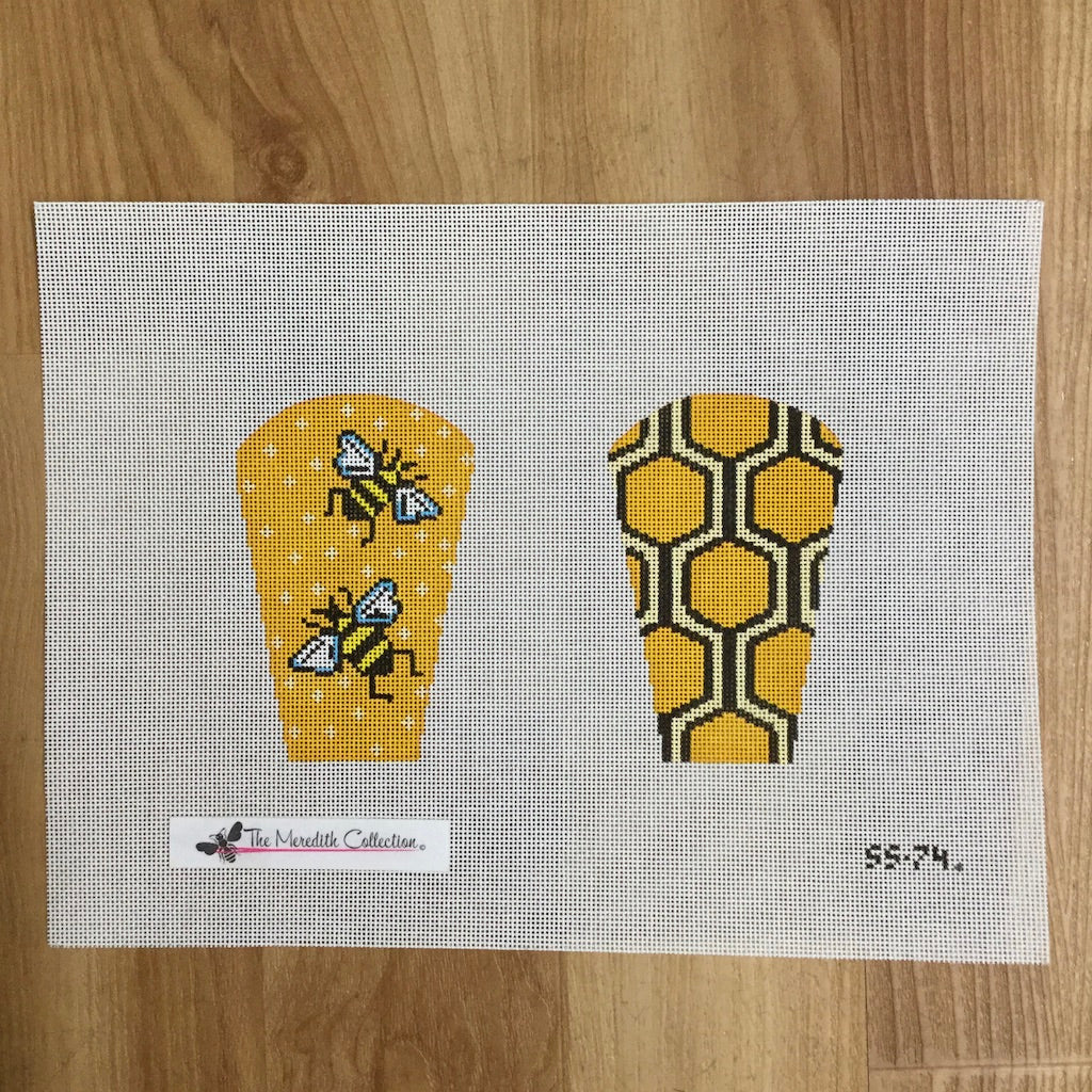 Bee and Honeycomb Scissor Case Canvas - KC Needlepoint