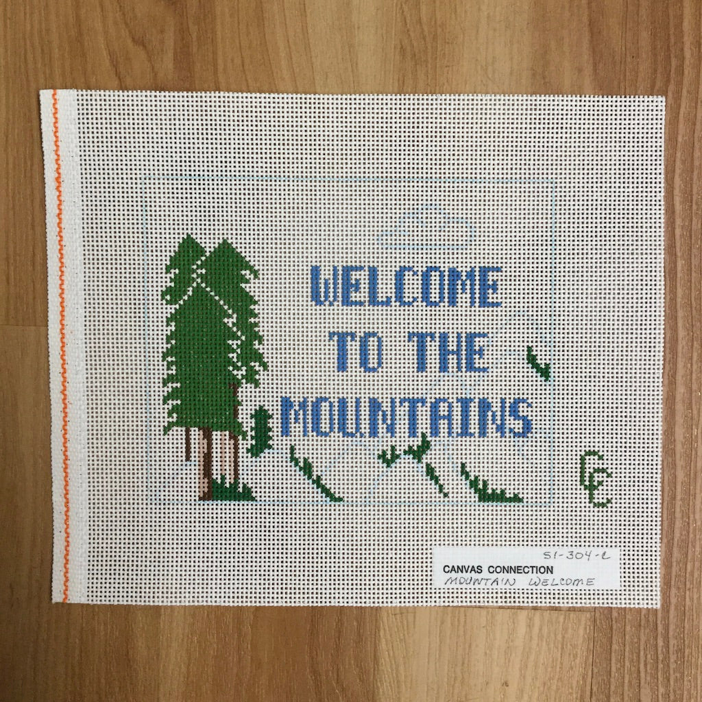 Welcome to the Mountains Canvas - KC Needlepoint