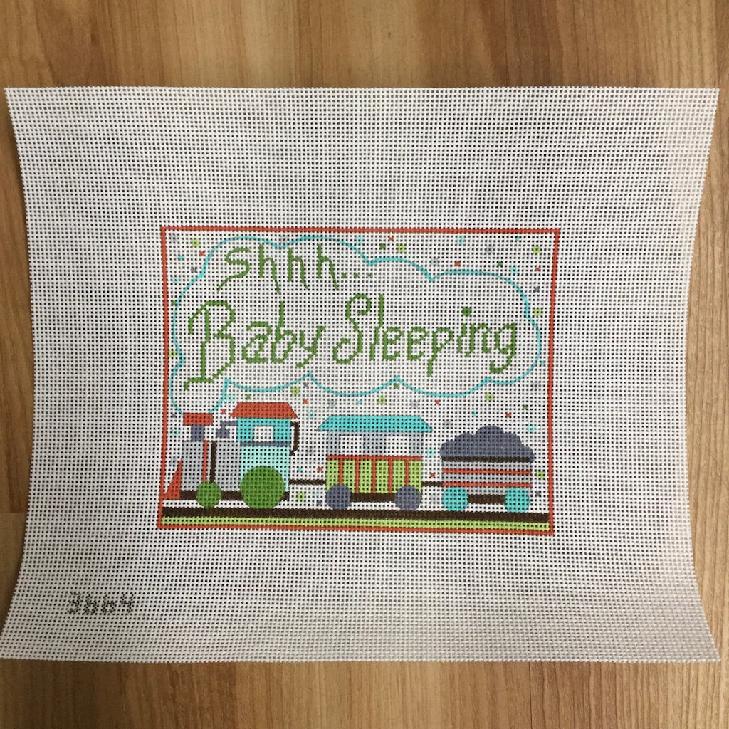 Shhh... Baby Sleeping Train Canvas - KC Needlepoint
