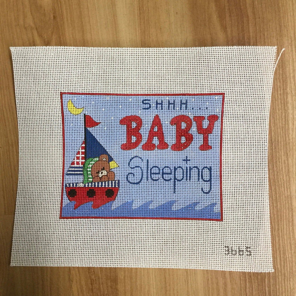 Shhh... Baby Sleeping Boat Canvas - KC Needlepoint