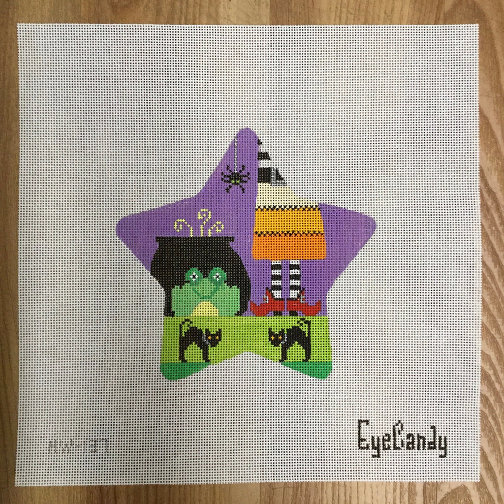 Frog Spooky Star Canvas - KC Needlepoint