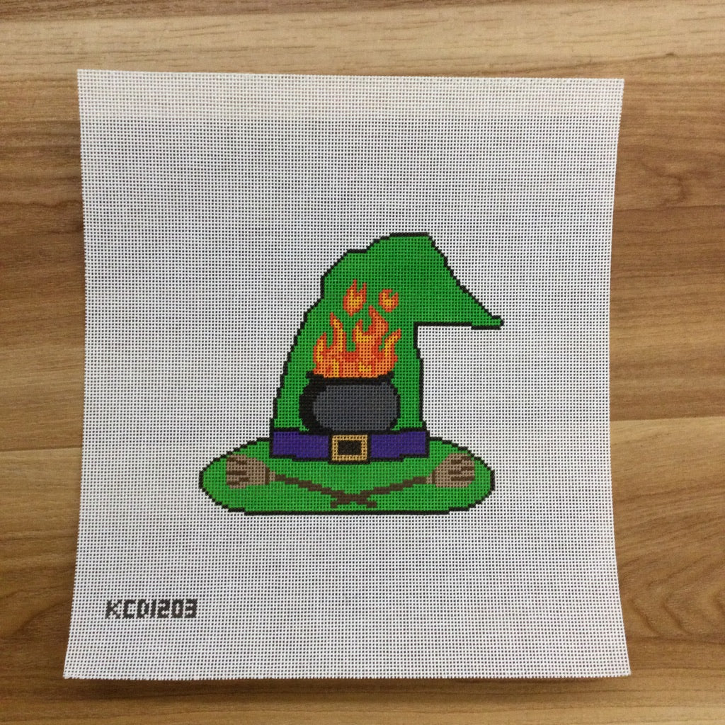 Cauldron Witch's Hat Canvas - needlepoint