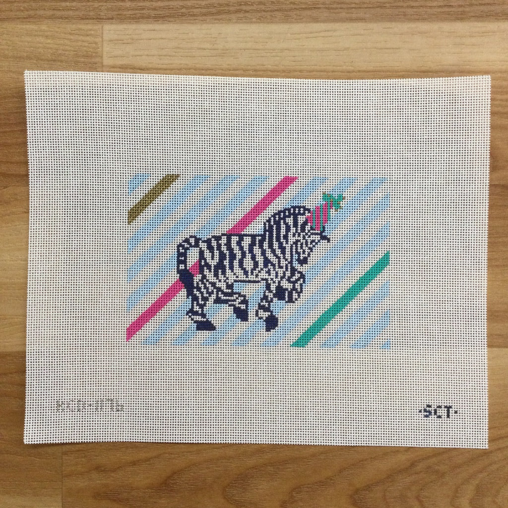 Party Zebra Canvas - needlepoint