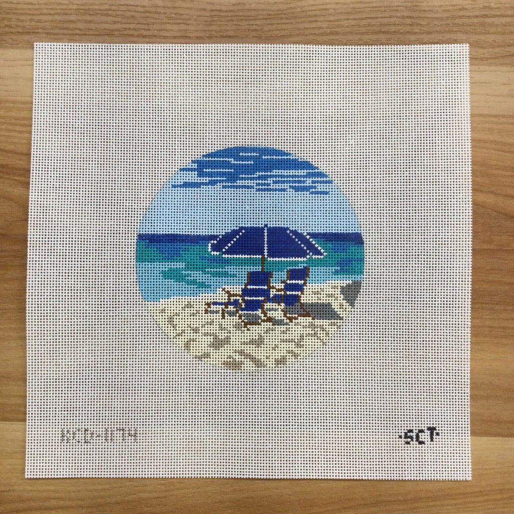 Beach Chairs Canvas - needlepoint