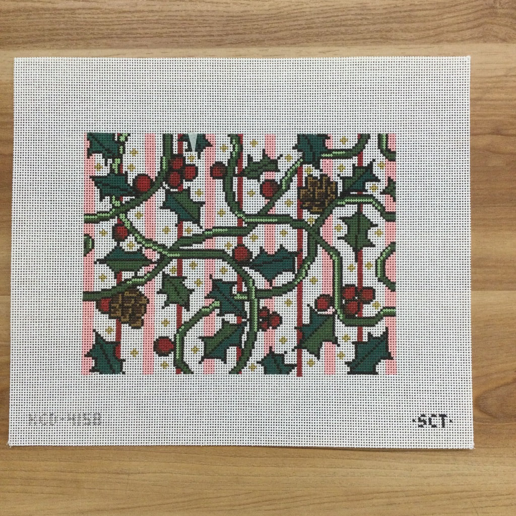 Holiday Vines Clutch Canvas - KC Needlepoint