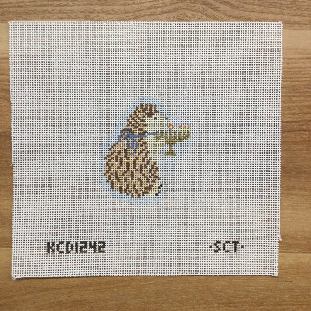 Hanukkah Hedgehog Canvas - KC Needlepoint