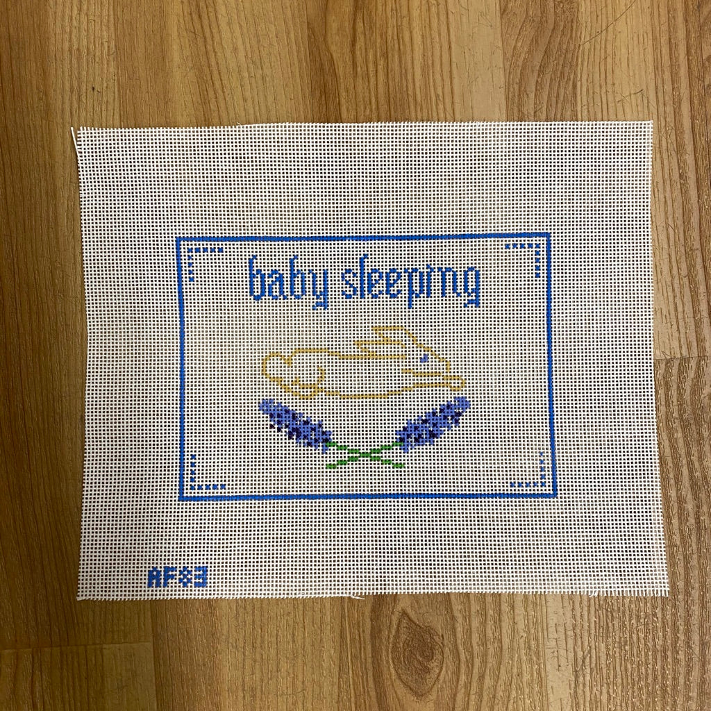 Blue Baby Sleeping Canvas - KC Needlepoint