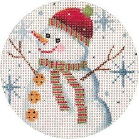 Snowman and Snowflakes Ornament Canvas - KC Needlepoint