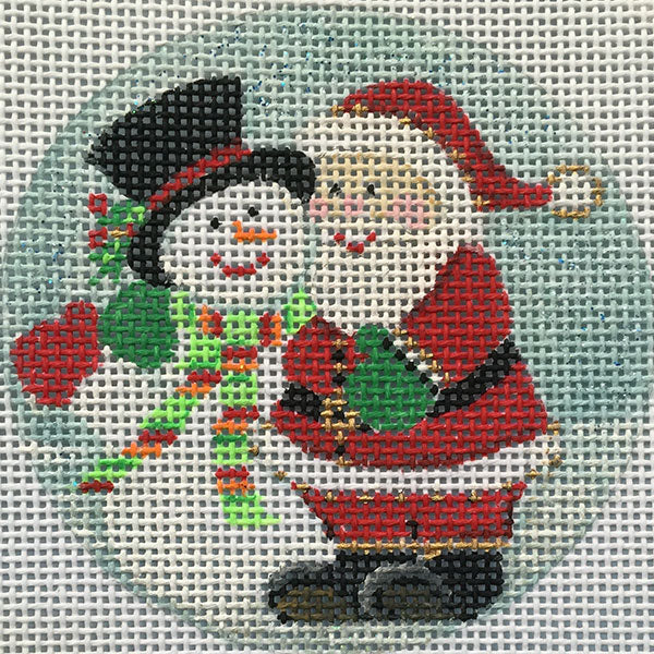 Snowman and Santa Canvas - KC Needlepoint