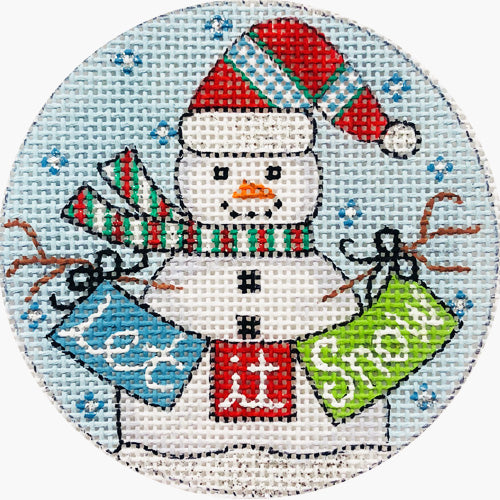 Let It Snow Snowman Canvas - KC Needlepoint