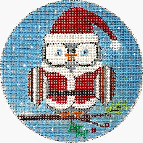 Santa Owl Canvas - KC Needlepoint