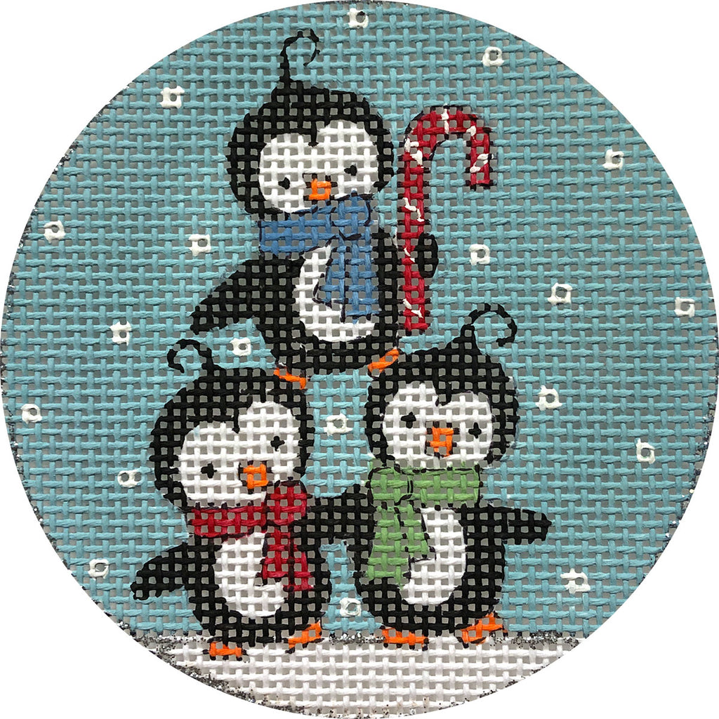 Penguins in Snow Canvas - KC Needlepoint