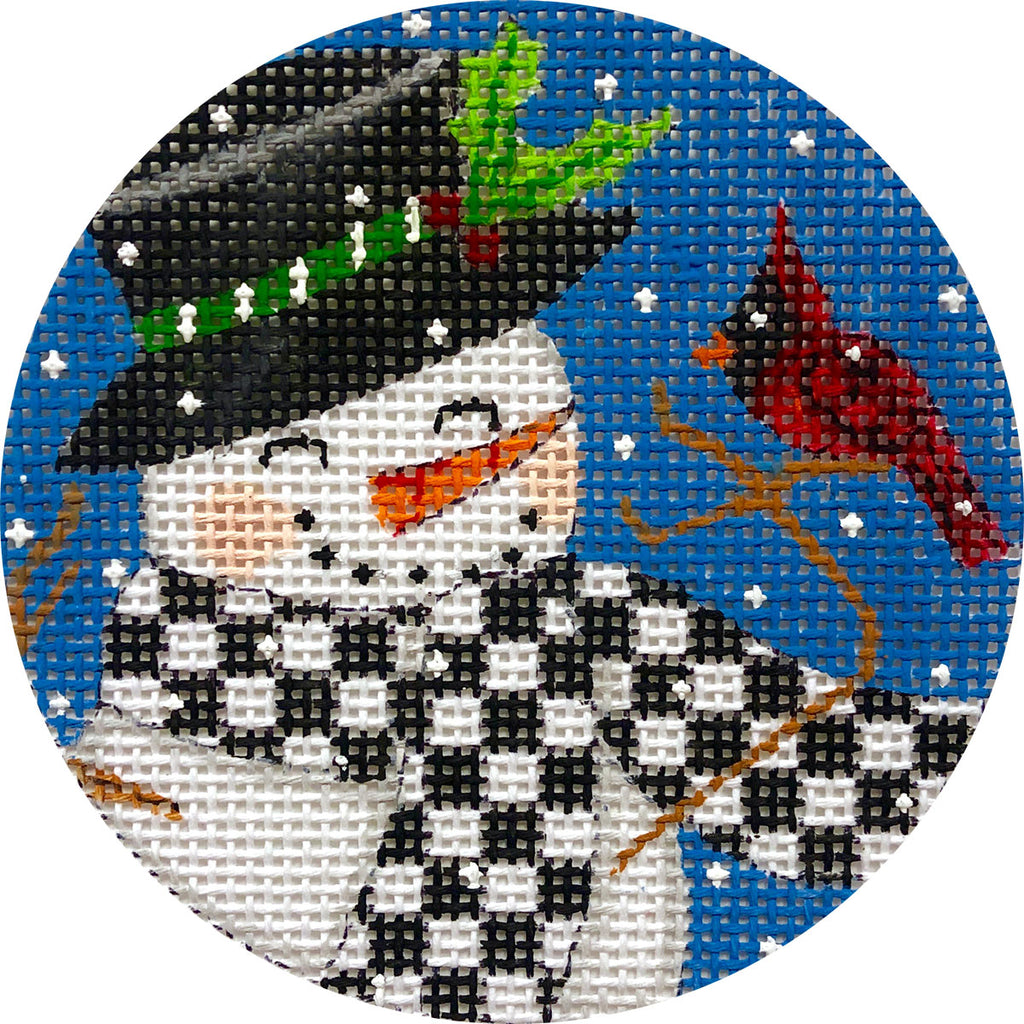 Snowman & Cardinal Canvas - KC Needlepoint