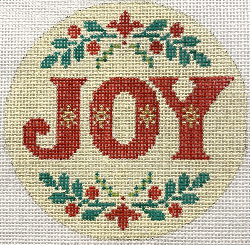 Joy Round Canvas KC Needlepoint