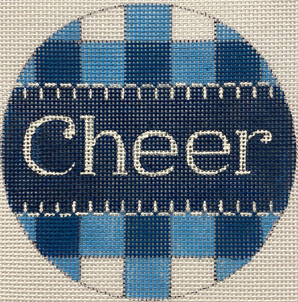 Cheer Navy Gingham Canvas - KC Needlepoint