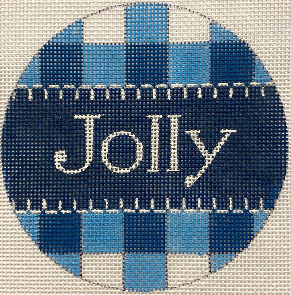 Jolly Navy Gingham Canvas - KC Needlepoint
