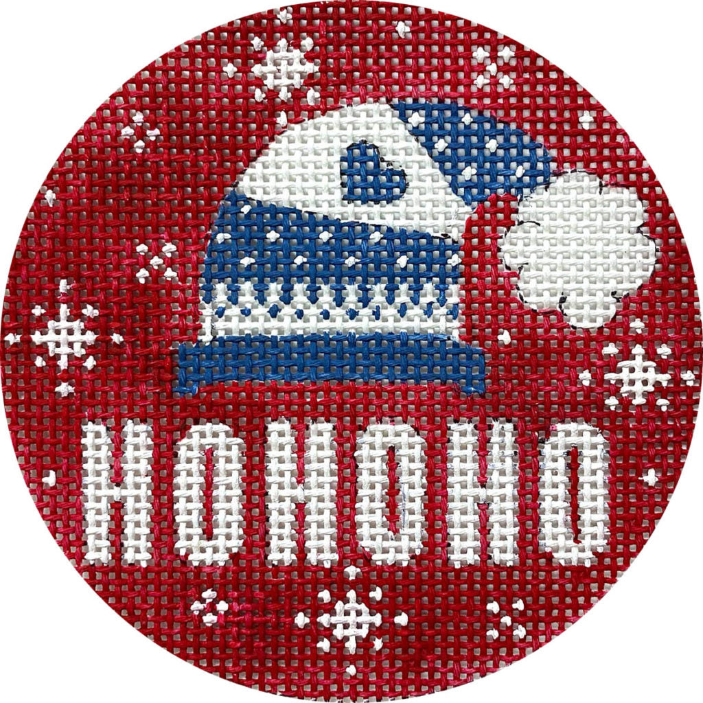 Red Winter Ho Ho Ho Hat Canvas - KC Needlepoint