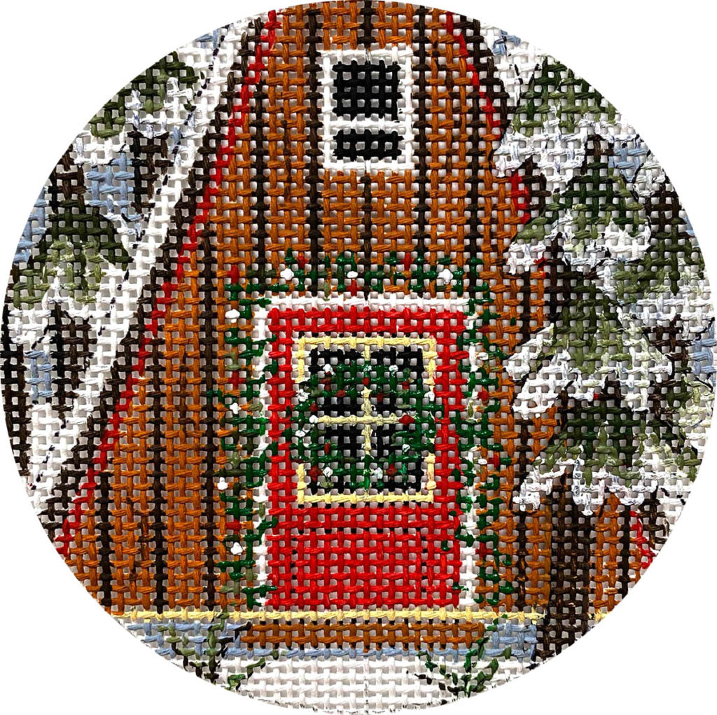 Cabin in the Woods Ornament Canvas - KC Needlepoint