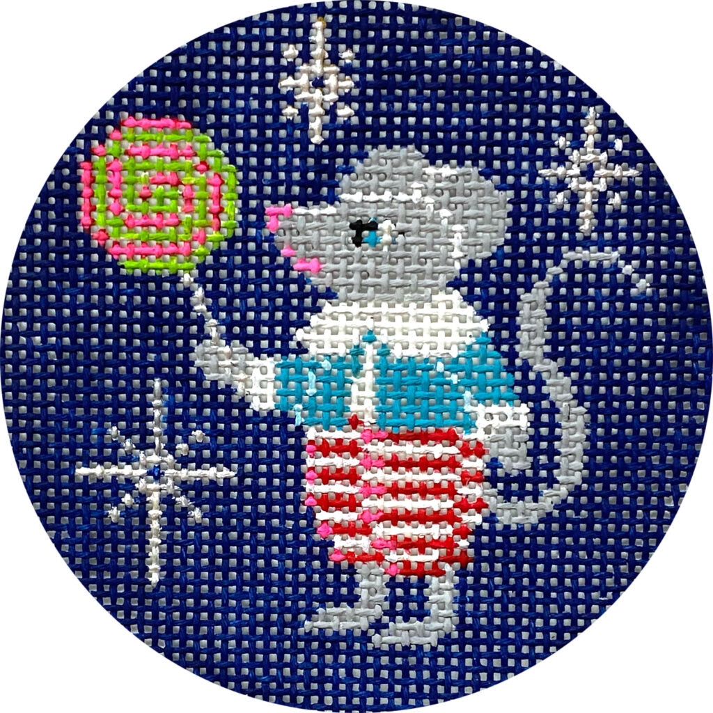 Mouse with Lollipop Canvas - KC Needlepoint