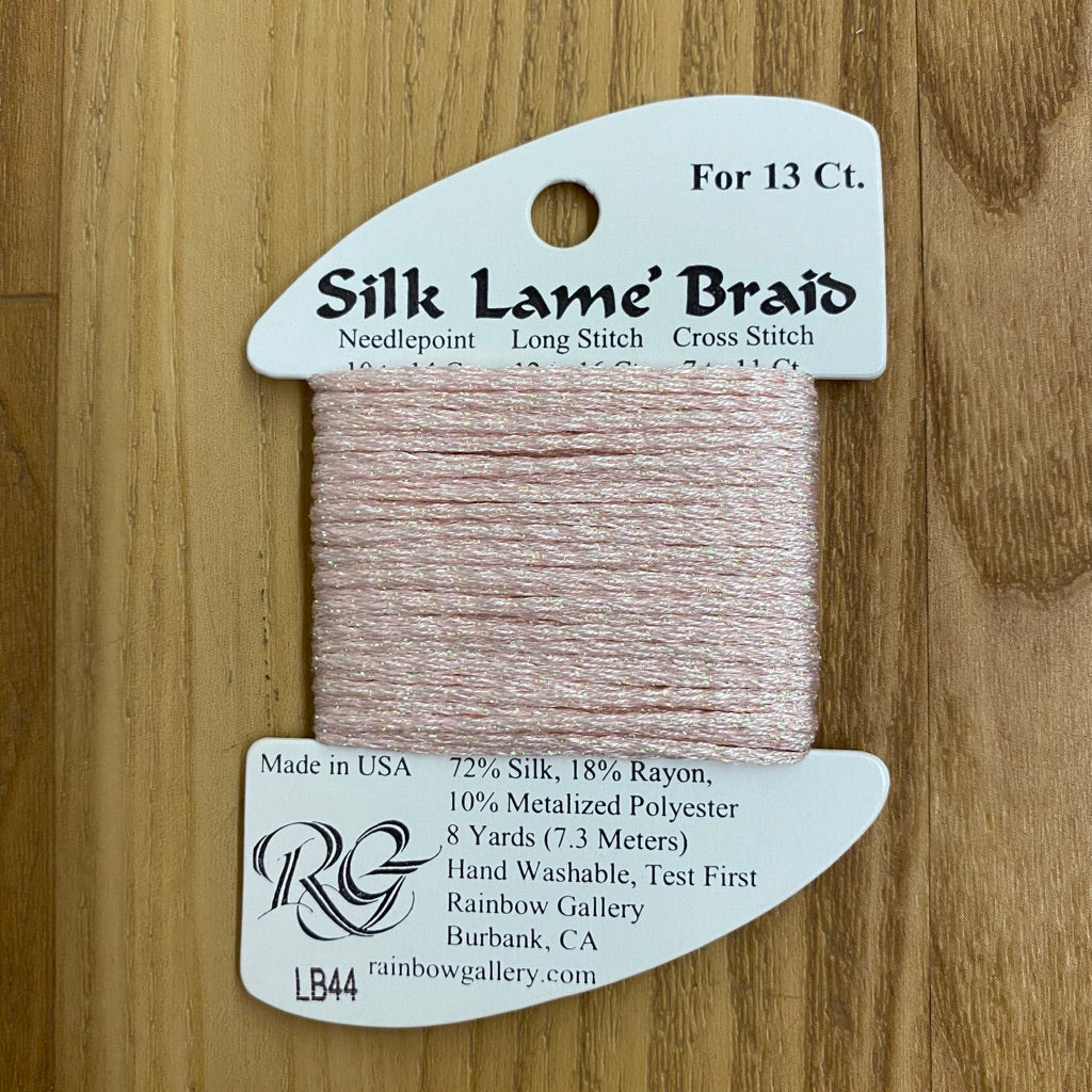 Silk Lamé Braid LB44 Lite Shell Pink - KC Needlepoint