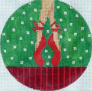 Red Ballet Shoes Canvas - KC Needlepoint