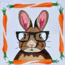 Rabbit with Glasses Canvas - KC Needlepoint