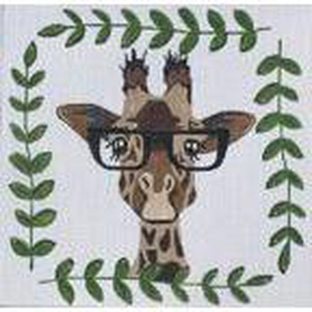 Giraffe with Glasses Canvas - KC Needlepoint