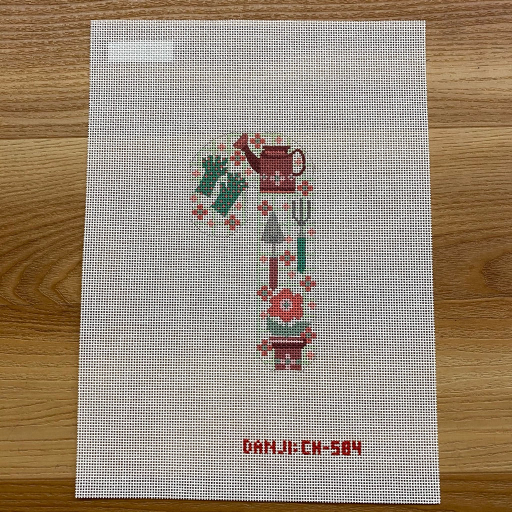 Gardening Candy Cane Canvas - KC Needlepoint