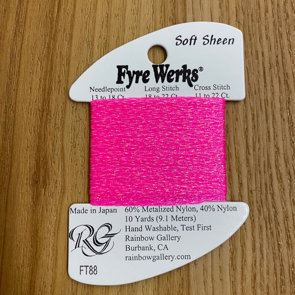 Fyre Werks Soft Sheen FT88 Super Pink - KC Needlepoint