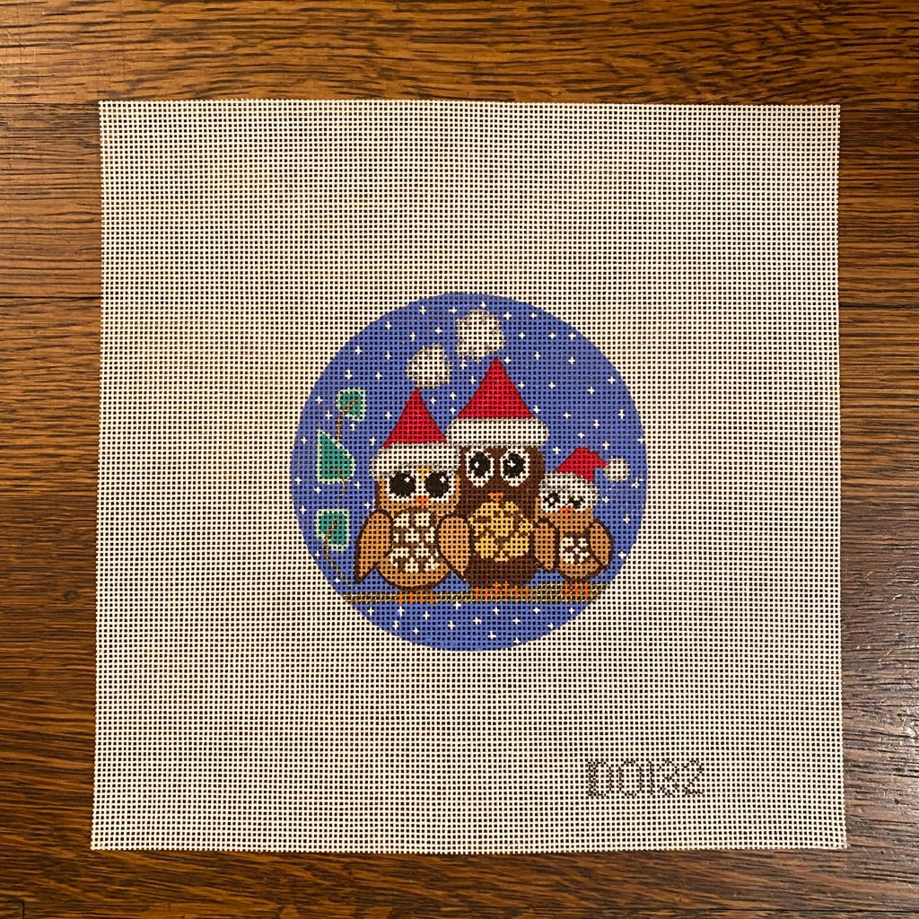 Three Owls Ornament Canvas - KC Needlepoint