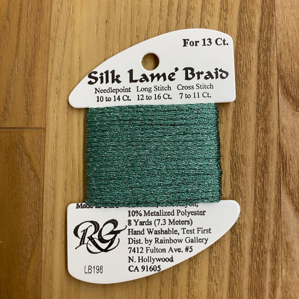 Silk Lamé Braid LB198 Green - KC Needlepoint