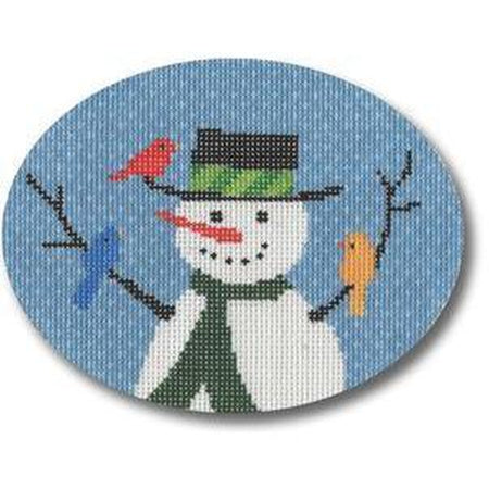 Snowman with Birds Canvas - KC Needlepoint