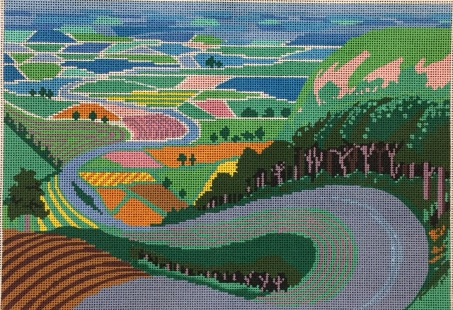Road and Fields Needlepoint Canvas - KC Needlepoint