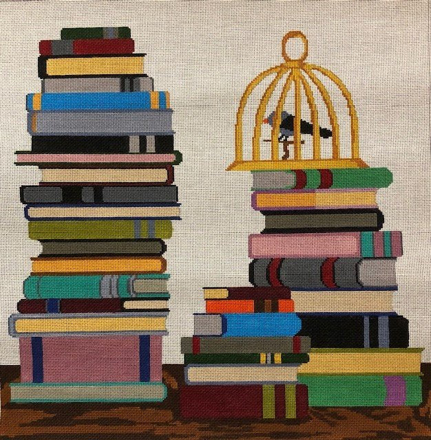 Books Needlepoint Canvas - KC Needlepoint