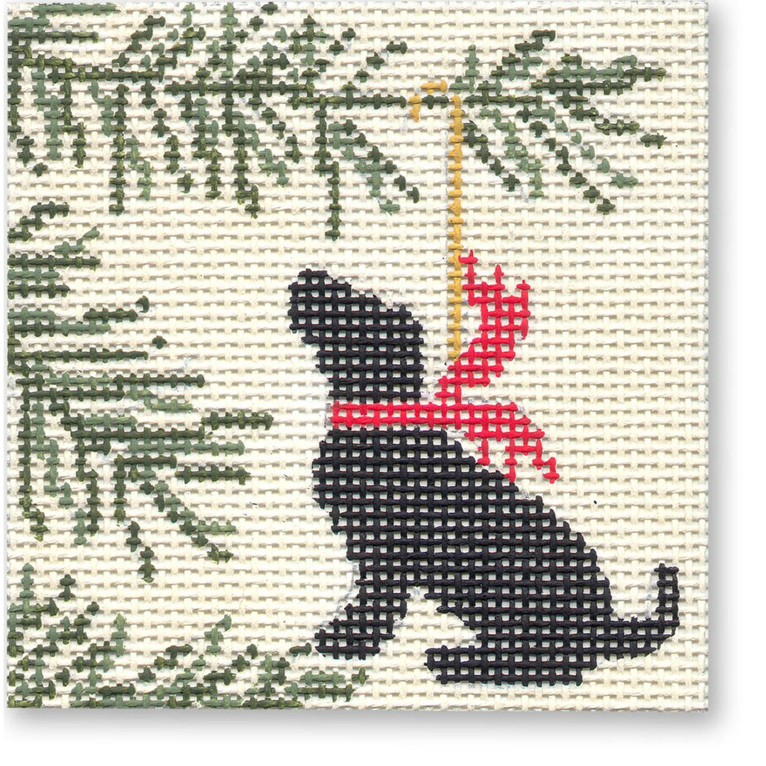 Black Lab Square Canvas | KC Needlepoint