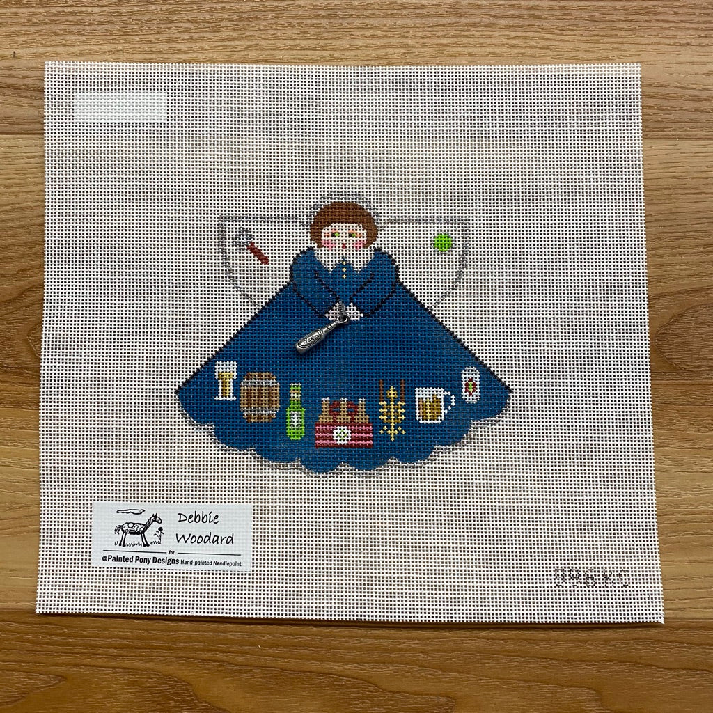 Pour Me a Cold One Angel Canvas - KC Needlepoint